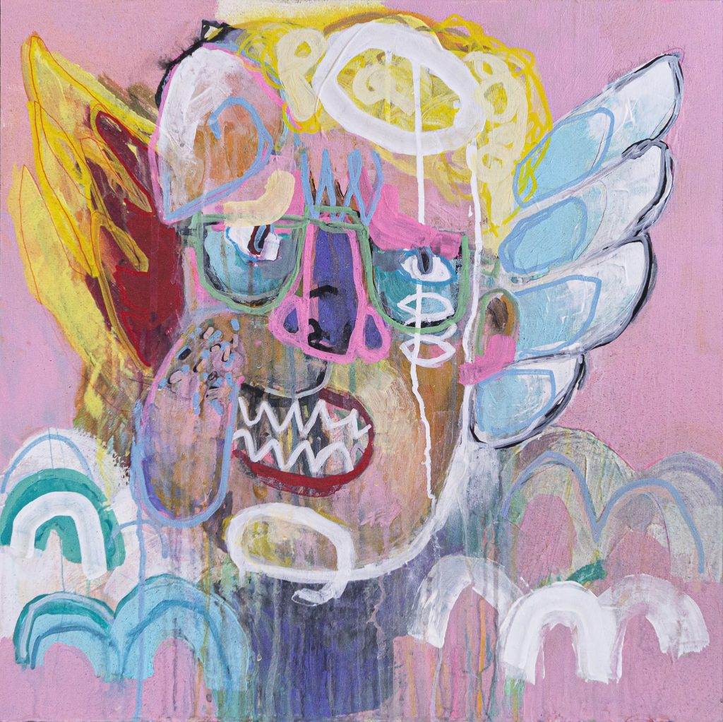 Schwerer Verlauf 1, 2022 Cover Artwork für Audio88, Acryl auf MDF-Platte, 50 x 50 cm