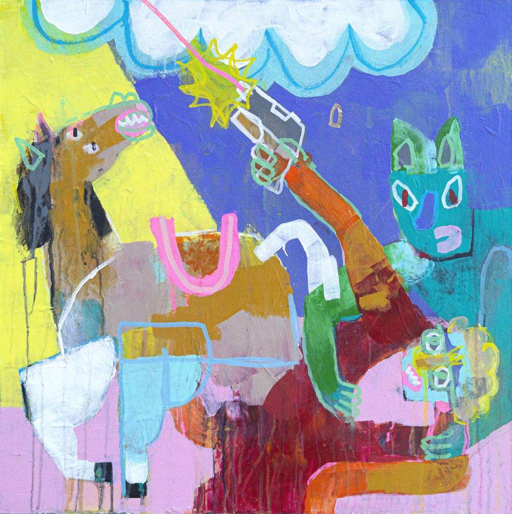 Schwerer Verlauf 3, 2022 Cover Artwork für Audio88, Acryl auf MDF-Platte, 50 x 50 cm