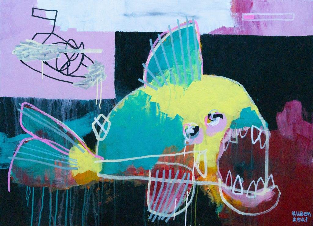 Breakfast, 2021, Acryl auf MDF-Platte, 90 x 110 cm