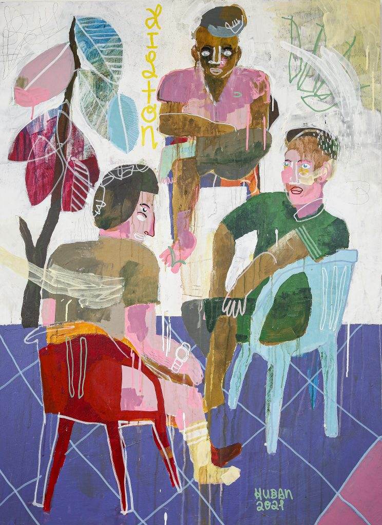 Hilton, 2021, Acryl auf MDF-Platte, 90 x 110 cm