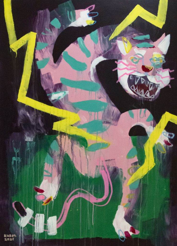 Thunder:Tiger, 2021, Acryl auf MDF-Platte, 90 x 110 cm