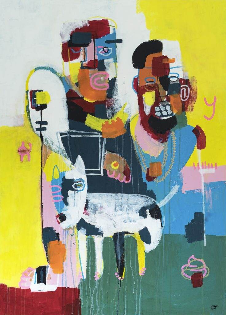 kahlundsuess 2020, Acryl auf MDF-Platte, 90 x 110 cm