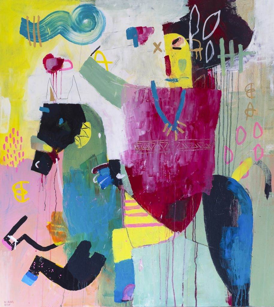 koenigin 2020, Acryl auf MDF-Platte, 90 x 110 cm