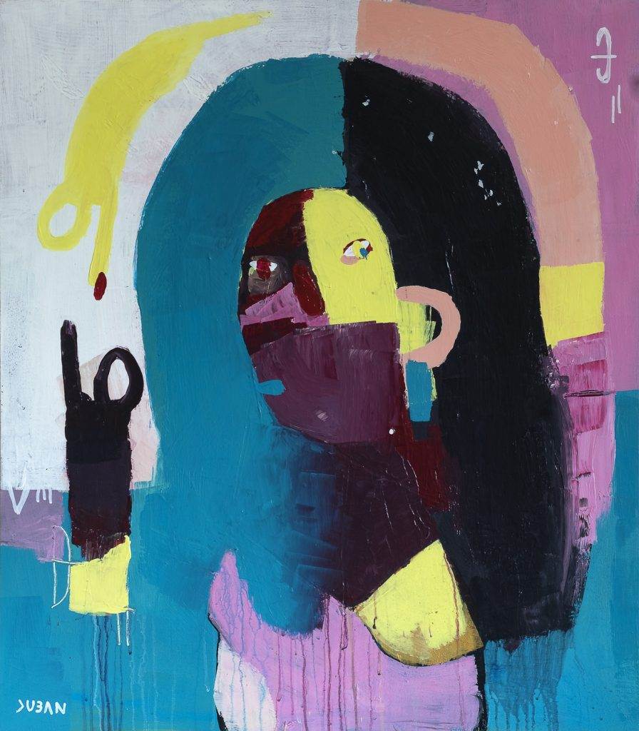 maria 2020, Acryl auf MDF-Platte, 90 x 110 cm