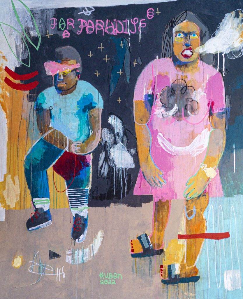 Paradise, 2022, Acryl auf MDF-Platte, 90 x 110 cm