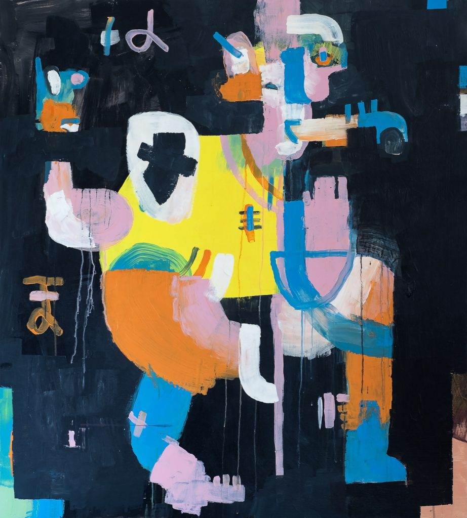 yusf 2020, Acryl auf MDF-Platte, 90 x 110 cm