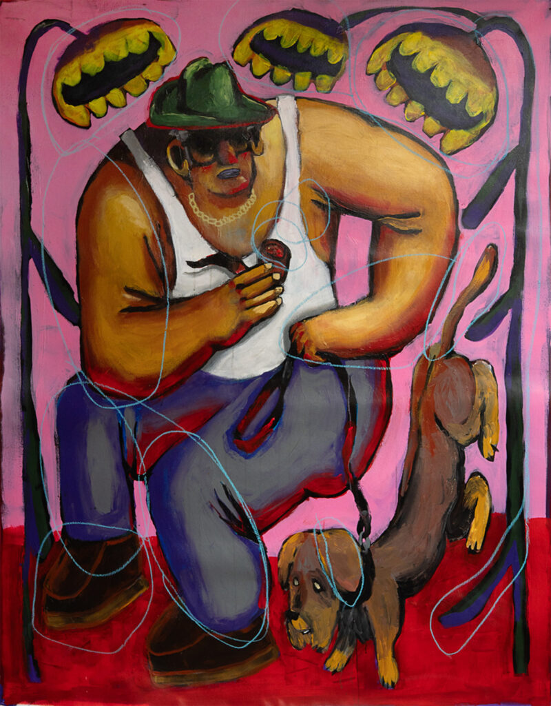 Malerei von Sebastian Kuban mit dem Titel „Spaziergang“, Acryl And Oil Pastel On Canvas, 140 x 110 cm, 2026